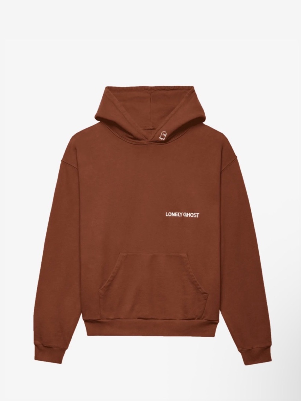 Lonely Ghost Embroidery hoodie brown 2X Terry style unisex